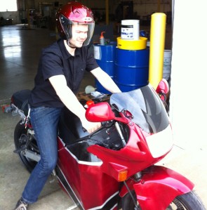 Michael On Electric Motorcycle