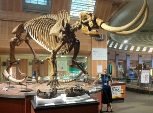 Kelly under Mammoth Skeleton